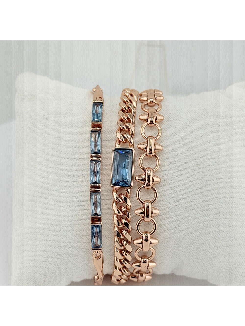 Bomb Party Luxe Layers Bracelet "Edgy Perfection" RBP8080 London Blue Rose Gold